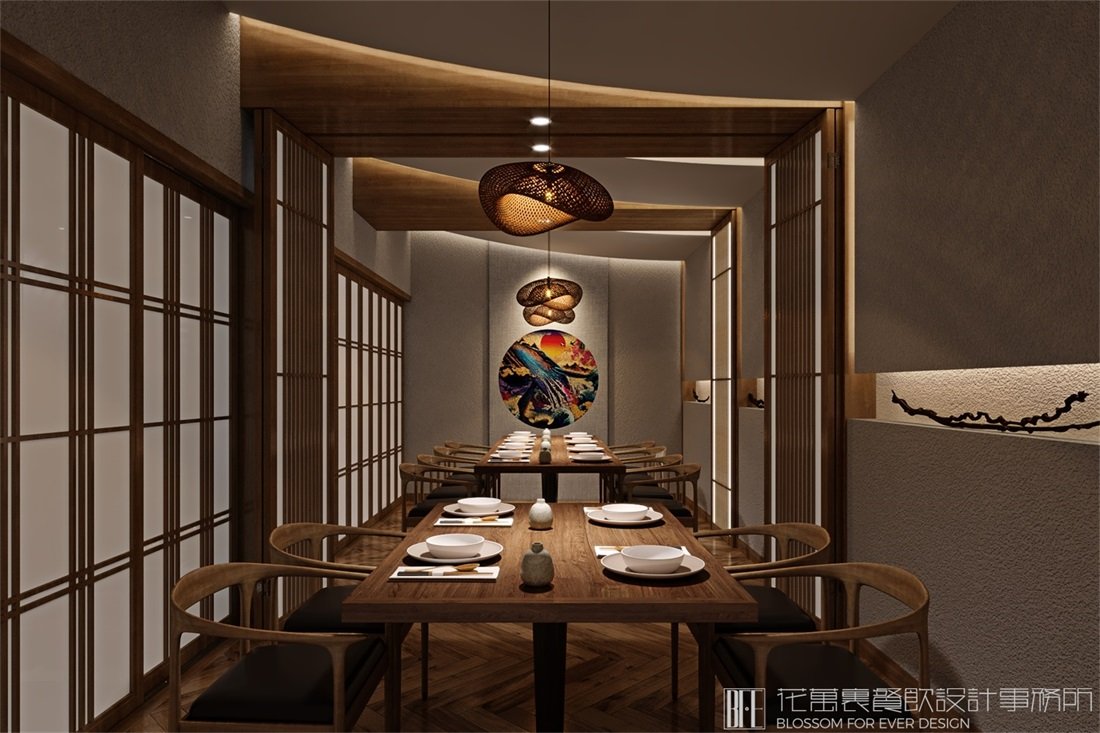 優(yōu)雅又簡約的日料餐廳設計，這樣設計的日料店充滿了日式風情！